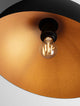 Onia Deckenleuchte E27 Ø 40cm schwarze Metallleuchte mit goldener Innenfläche und sichtbarer Filament-Glühbirne