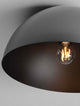 Onia Deckenleuchte E27 Ø 40cm – moderne schwarze Halbkugel-Deckenlampe mit sichtbarer Glühbirne und warmem Licht