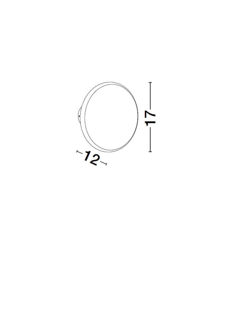 Onut LED Wandleuchte 3000K Weiß, runde Form mit den Maßen 12 cm und 17 cm.