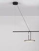 Opi LED Pendelleuchte Horizontal 3000K Schwarz – modernes schwarzes LED-Hängeleuchte-Design, 180 cm hoch, geeignet für Wohnzimmer, Esszimmer, Büro