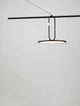 Opi LED Pendelleuchte Horizontal 3000K Schwarz in modernem Wohnzimmer, schlanke horizontale LED-Hängeleuchte, 180x100x30 cm, warmweiß