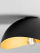 Opsi Deckenleuchte E27 Ø 30cm in elegantem schwarz mit warmem goldfarbenen Innendesign.