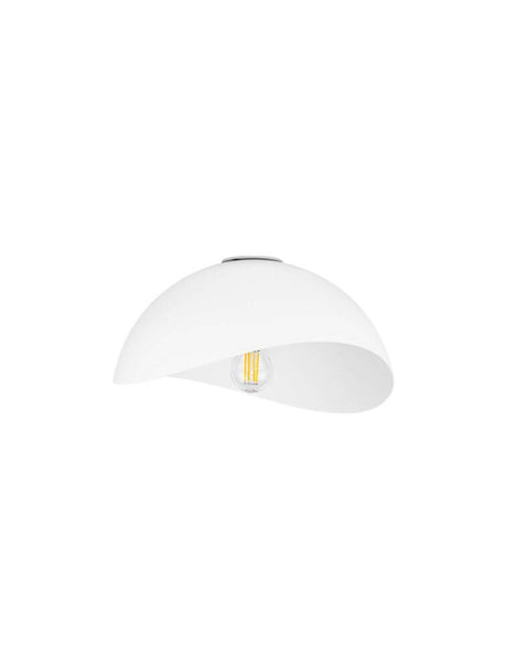 Opsi Deckenleuchte E27 Ø 30cm weiße Deckenlampe mit modernem Schirm