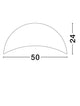 Opsi Deckenleuchte E27 Ø 50cm Produktdesign mit Abmessungen von 50 cm und 24 cm.