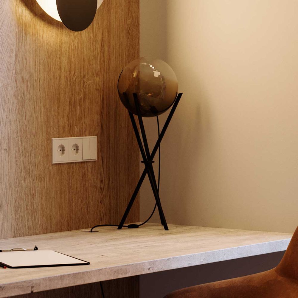 s.luce Orb Lampe de table en verre Trépied 20cm