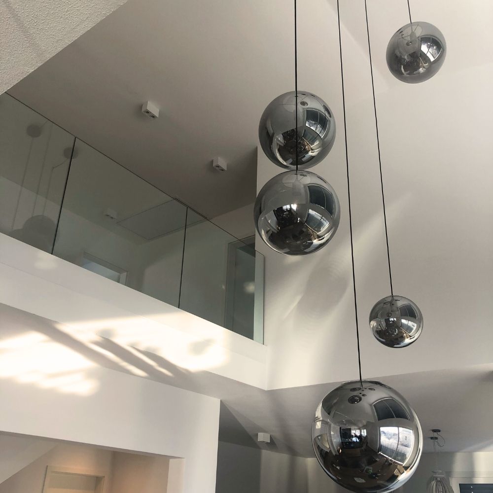 s.luce Orb globo de vidro luz de galeria 500cm suspensão preto