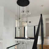 s.luce Orb glass globe gallery light 500cm suspension black