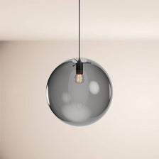s.luce Orb Glazen bol galerielamp 5 m ophanging in rokerig glas, modern en minimalistisch in uitstraling.