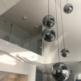 s.luce Orb Boule de verre Lampe de galerie Suspension 500cm Blanc