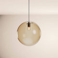 s.luce Orb Glaskugel Galerieleuchte 500cm Aufhängung Schwarz - moderne hängende Leuchte mit rauchfarbener Glaskugel.