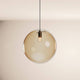 s.luce Orb Glaskugel Galerieleuchte 500cm Aufhängung Schwarz - moderne hängende Leuchte mit rauchfarbener Glaskugel.
