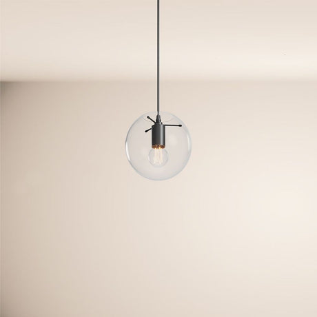 Orb glass globe gallery light 500cm sospensione nera