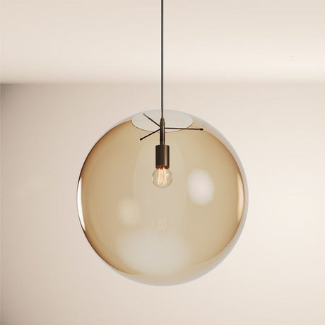 s.luce Orb glass globe gallery light 500cm sospensione nera