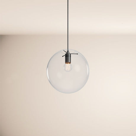 s.luce Orb glass globe gallery light 500cm sospensione nera