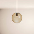 s.luce Orb Glaskugel Galerieleuchte 500cm Aufhängung Schwarz im eleganten Design mit rauchfarbener Glaskugel.