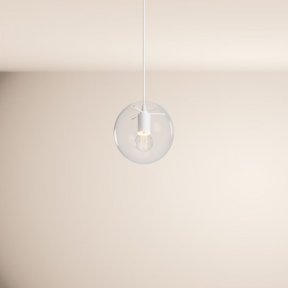 Orb glass globe gallery light sospensione 500cm bianco