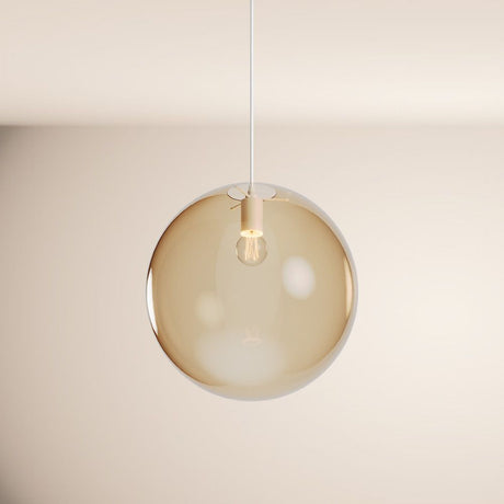 s.luce Orb Boule de verre Lampe de galerie Suspension 500cm Blanc