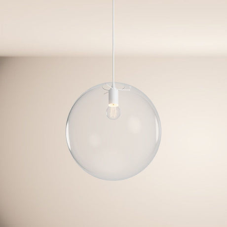 Orb glass globe gallery light sospensione 500cm bianco