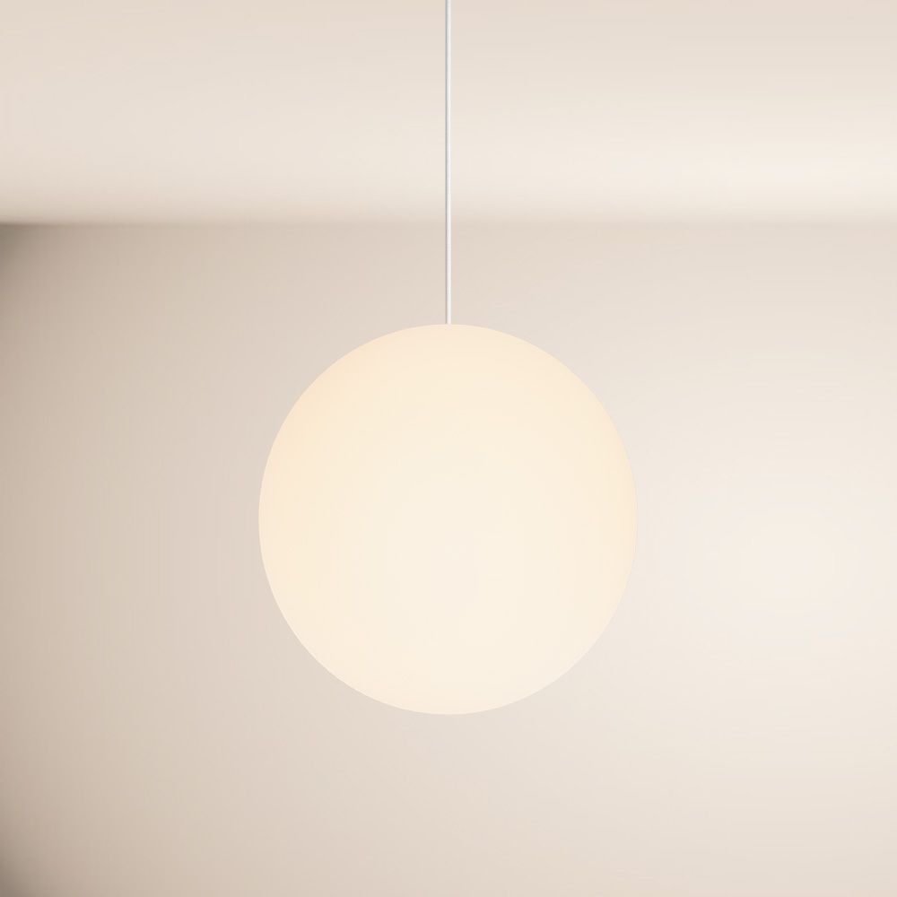 Orb glass globe gallery light sospensione 500cm bianco