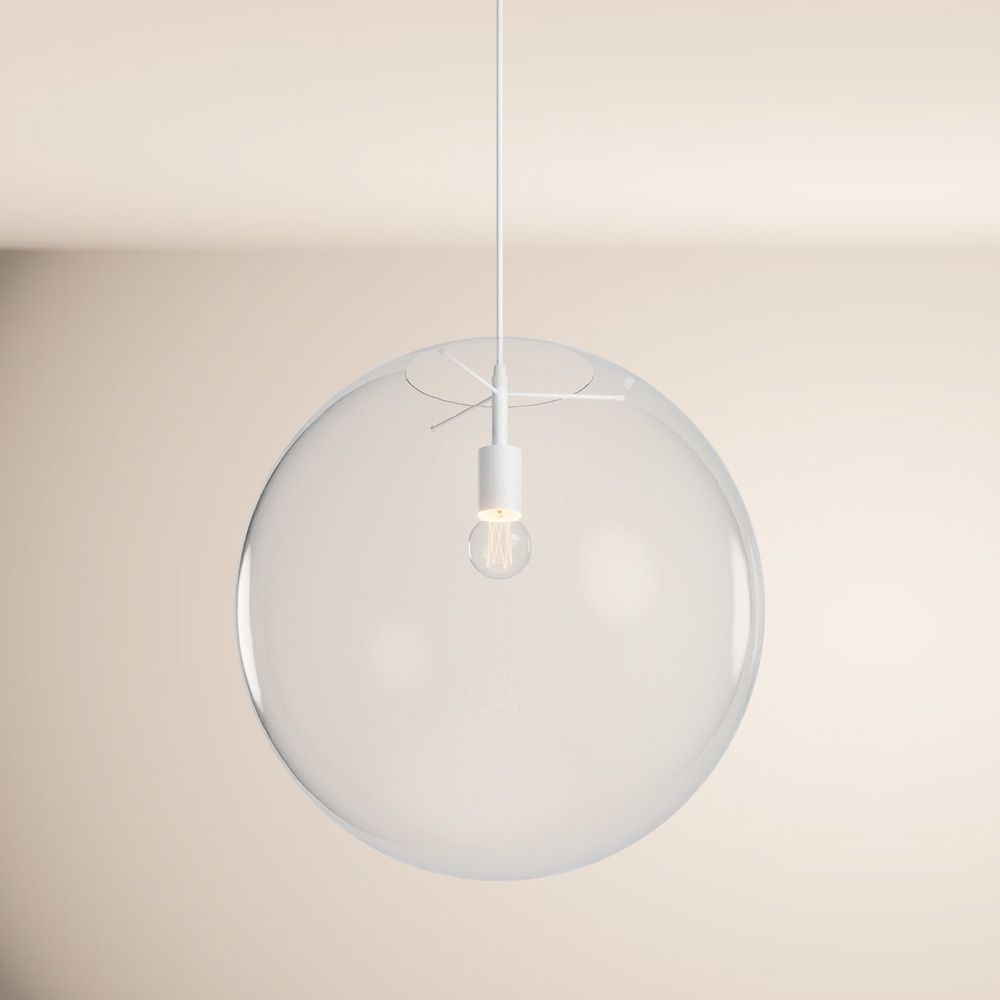 Orb glass globe gallery light sospensione 500cm bianco