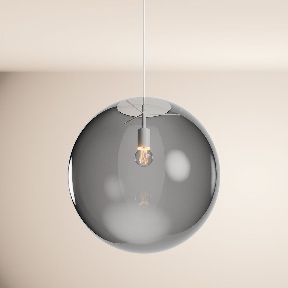 Orb Glaskugel Galerieleuchte Aufhängung 500cm Weiß s.luce Rauch Ø 50cm