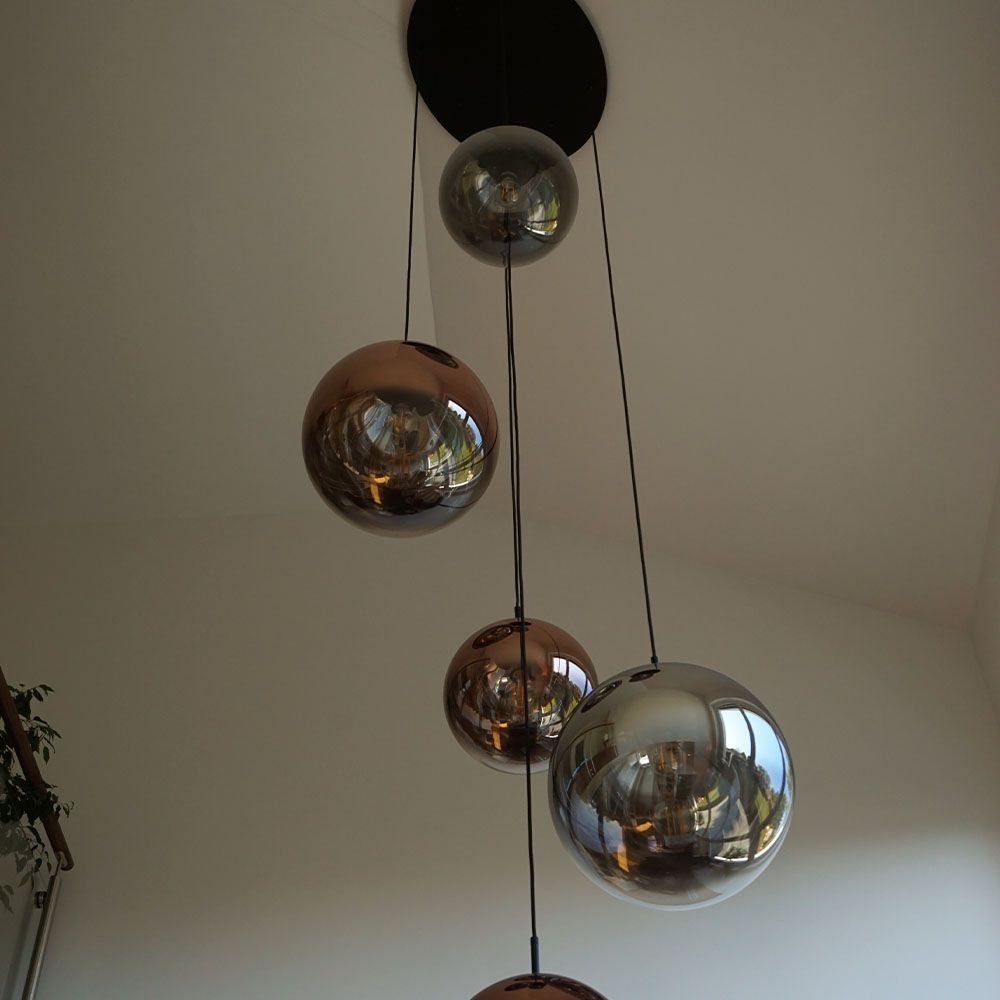 s.luce Orb Boule de verre Lampe de galerie Suspension 500cm Blanc