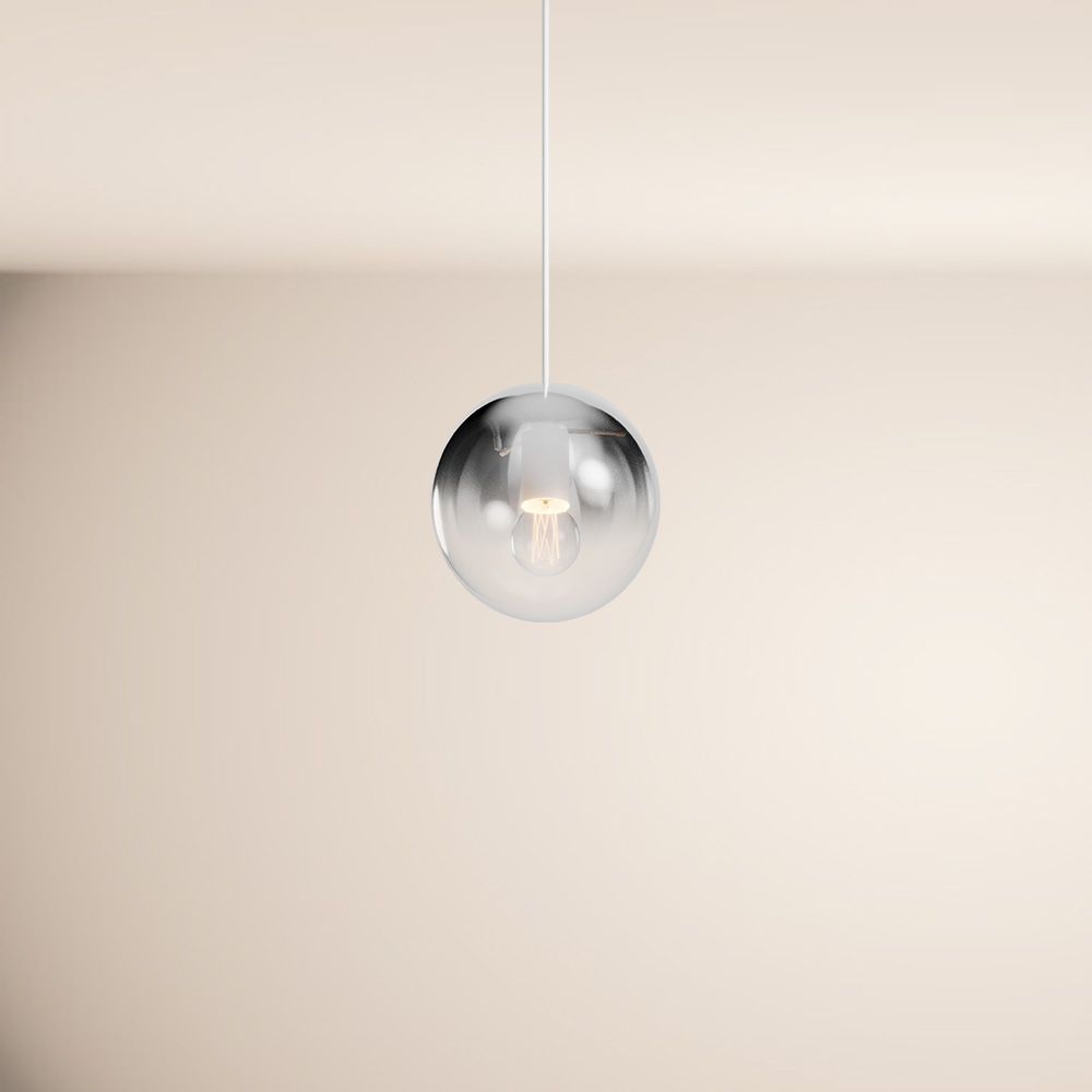 Orb glass globe gallery light sospensione 500cm bianco