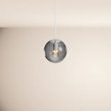 s.luce Orb Boule de verre Lampe de galerie Suspension 500cm Blanc