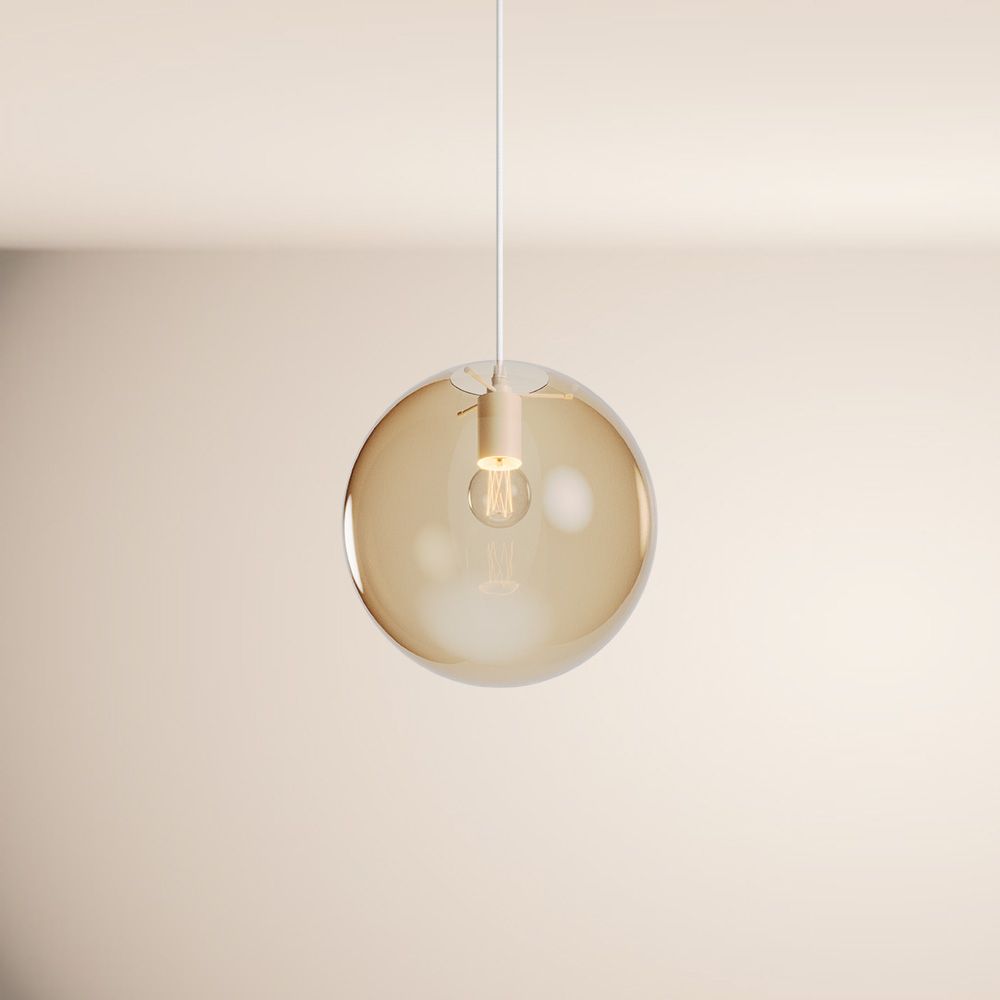 s.luce Orb Boule de verre Lampe de galerie Suspension 500cm Blanc