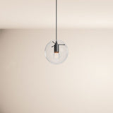 s.luce Lámpara colgante Orb glass globe 150cm suspensión negro