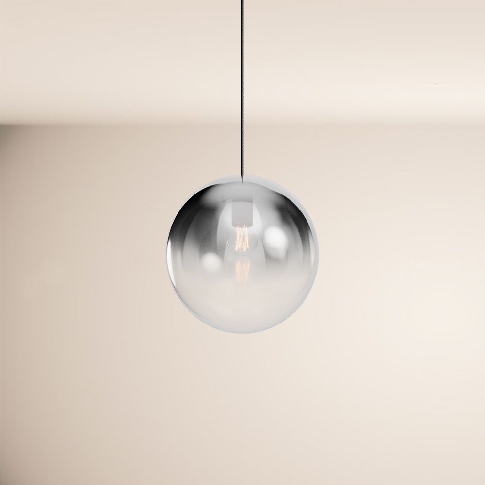 s.luce Candeeiro suspenso Orb globo de vidro 150cm suspensão preto