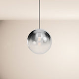 s.luce Orb Boule en verre Lampe à suspendre 150cm Suspension noire