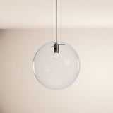 s.luce Orb Boule en verre Lampe à suspendre 150cm Suspension noire