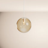 s.luce Orb glass ball pendant light suspension 150cm white