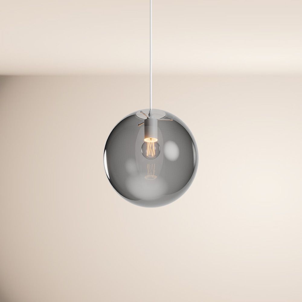 s.luce Orb glass ball pendant light suspension 150cm white