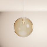 s.luce Orb glass ball pendant light suspension 150cm white