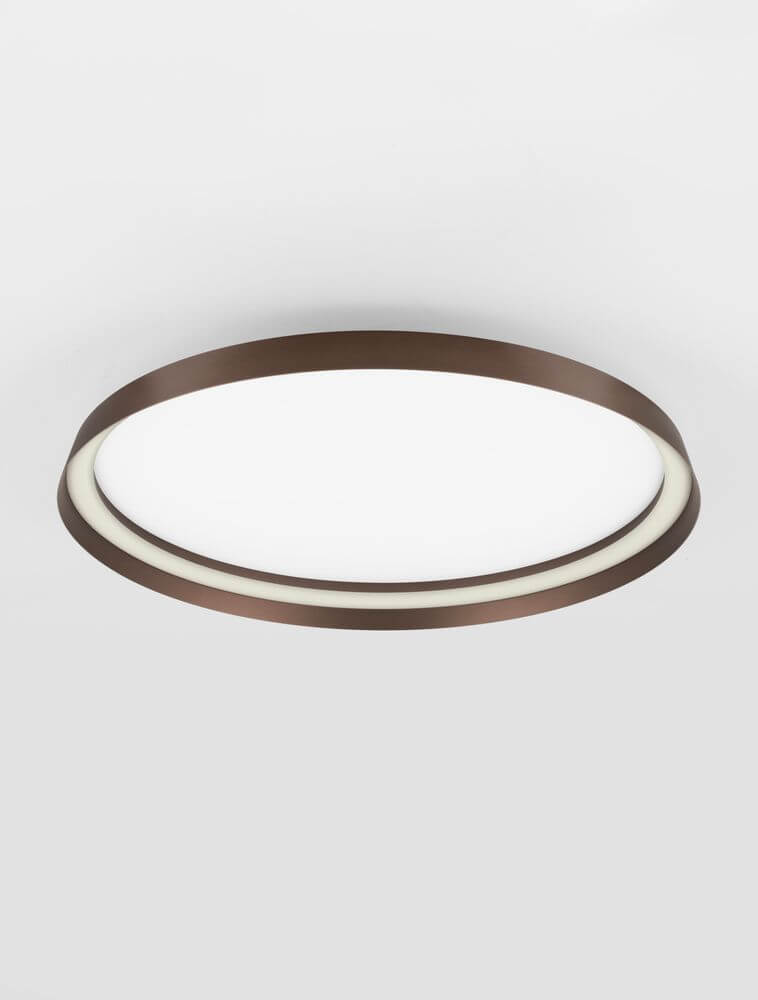 Ormi Deckenleuchte Ø 60cm mit TRIAC-Dimmung und DIP-Switch für Lichtfarbe in Braun.