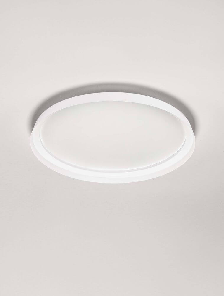 Ormi Deckenleuchte Ø 60cm 2700 Up & Down 4000K - minimalistische runde Deckenleuchte in Champagnerbraun für Wohnbereich und Flur