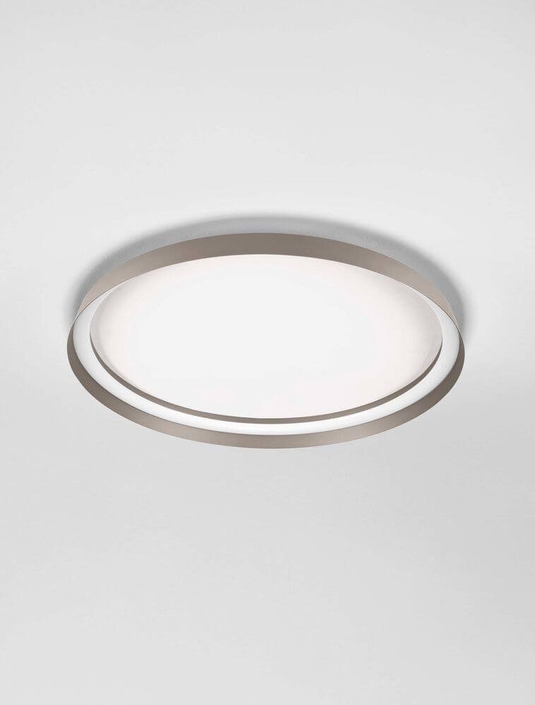 Alt Tag: Ormi Deckenleuchte Ø 60cm 2700 Up & Down 4000K – champagnerbraune runde Deckenleuchte, minimalistisches Design, Up & Down Licht für Wohn- und Essbereich