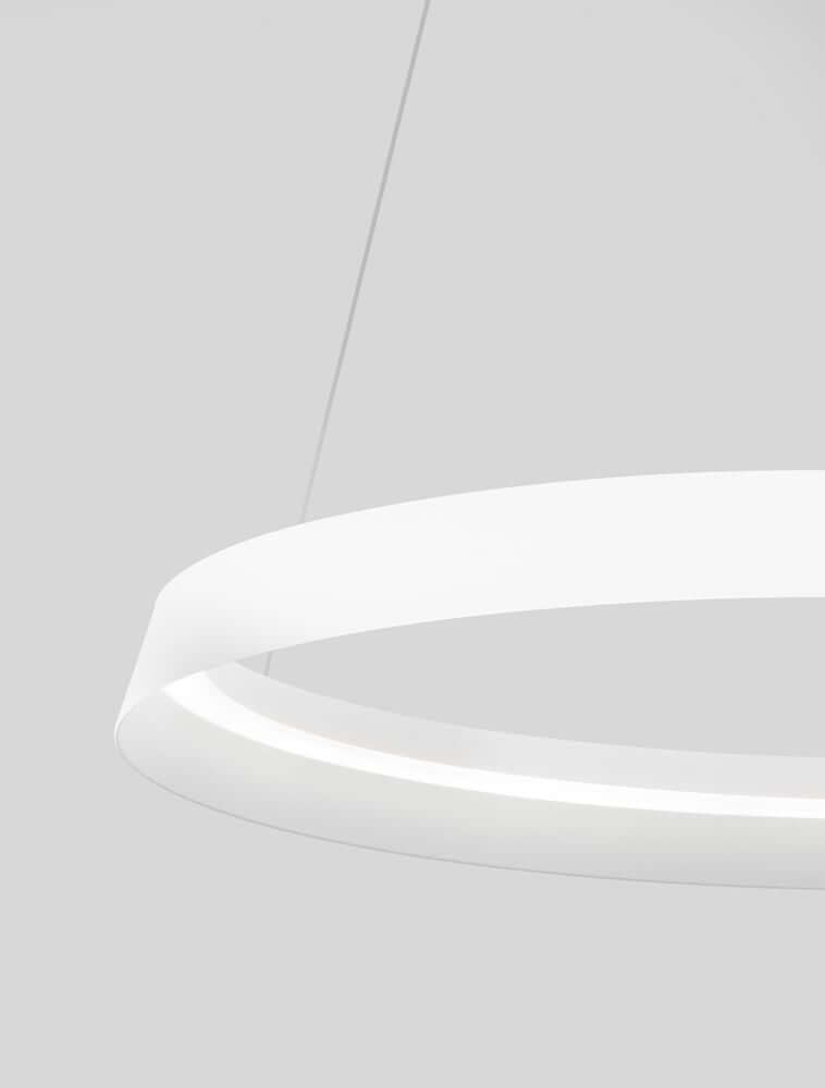 Ormi Pendelleuchte Ø 60cm 2700, 3000K in modernem Design mit weißem Körper und LED-Beleuchtung.