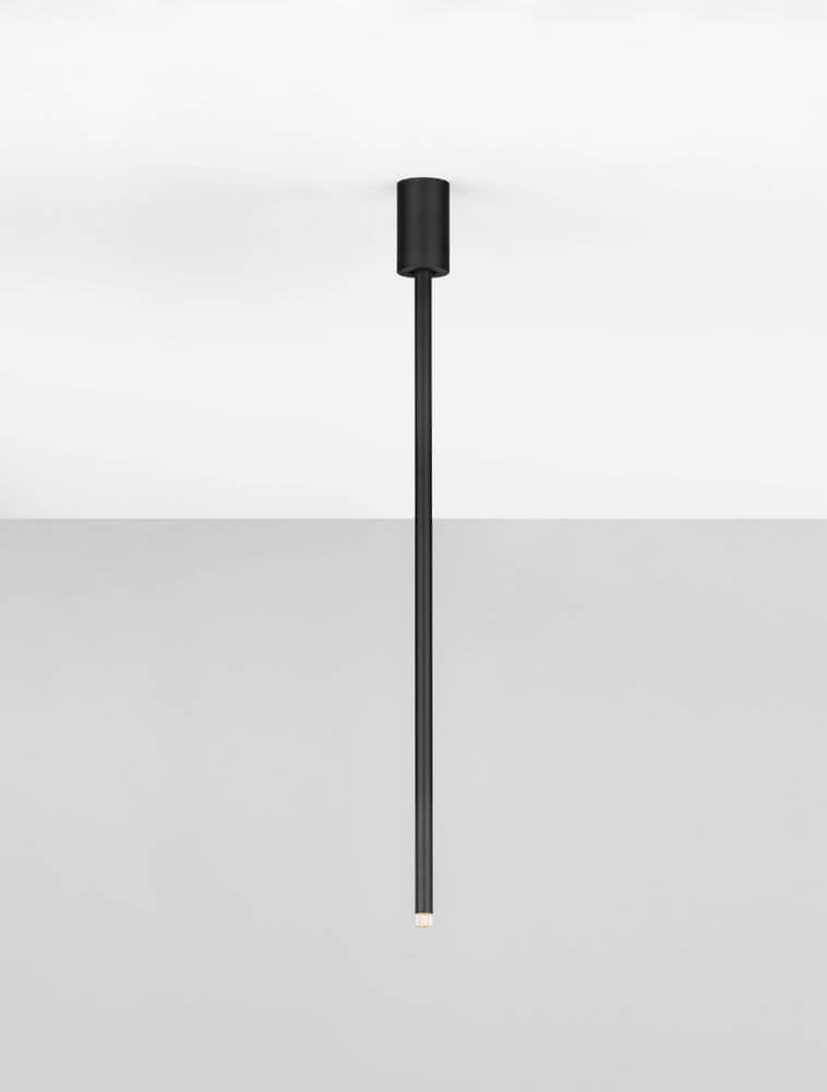 Ornos Deckenleuchte Ø 5cm H 70cm 3000K, elegante und minimalistische Deckenleuchte in Schwarz.