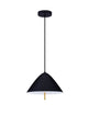 Oros LED Pendelleuchte Ø 40cm 3000K in mattschwarz mit eleganter goldener Aufhängung.