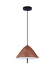Oros LED Pendelleuchte Ø 40cm 3000K mit elegantem Holzdesign und mattschwarzem Aufhängung.