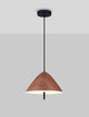 Oros LED Pendelleuchte Ø 40cm 3000K mit mattschwarzem Aluminium und Holzdekor, stilvolle Beleuchtung.