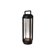 Otranto LED Außen Akkuleuchte CCT, schwarze dimmbare USB-Laterne 44 cm mit 2700K/3000K