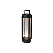 Otranto LED Außen Akkuleuchte CCT, schwarze dimmbare USB-Laterne 44 cm mit 2700K/3000K
