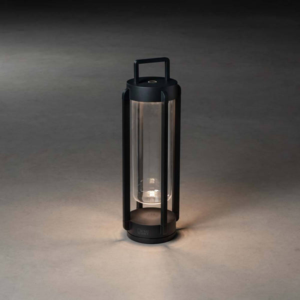Otranto LED Außen Akkuleuchte CCT - schwarze USB-Laterne 44 cm, dimmbar, 2700K/3000K