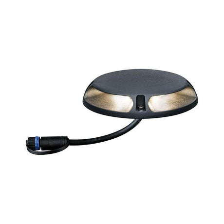 LED Plug & Shine Aufbauleuchte IP67 24V 2x350lm 3000K Anthrazit mit Anschlusskabel und runder Form