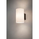 Outdoor Wandleuchte Tube IP54 E27 max 15W Alu auf grauer Wand mit sanftem Licht