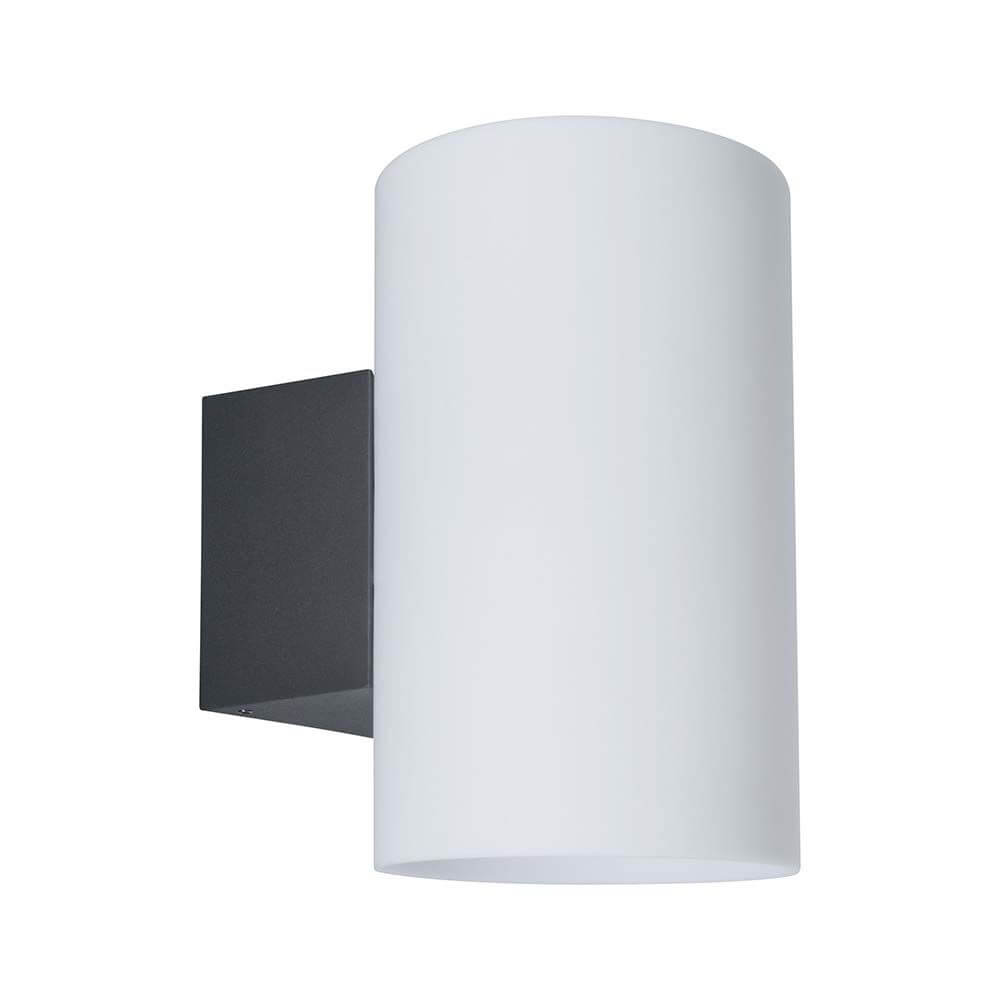 Outdoor Wandleuchte Tube IP54 E27 max 15W Alu - moderne Wandleuchte mit satinierter Kunststoffabdeckung.